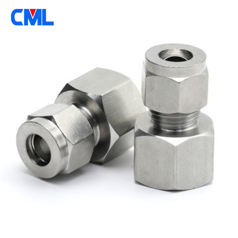 1/8" 1/4" 3/8" 1/2" BSP Female Thread 6/8/10/12/14mm OD Tube Double Ferrule Compression Tube Union Connector Stainless Steel 304