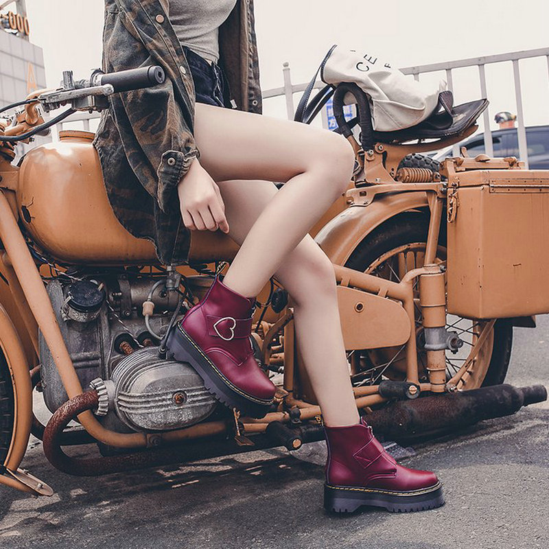 neue Stiefel frauen Dicken Boden Kurze Stiefel Motorrad Stiefel Kurze Stiefel Frauen Zapatos De Mujer
