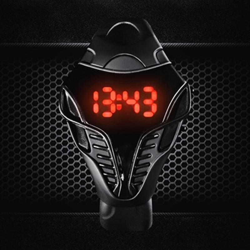 Reloj deportivo Cobra, reloj Digital LED de Color negro para hombre, reloj electrónico con esfera triangular Cobra de silicona para deportes