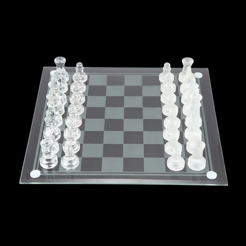 8 inch internationaal schaakspel, complete glazen schaakset met 32 delen, spel en bordspel