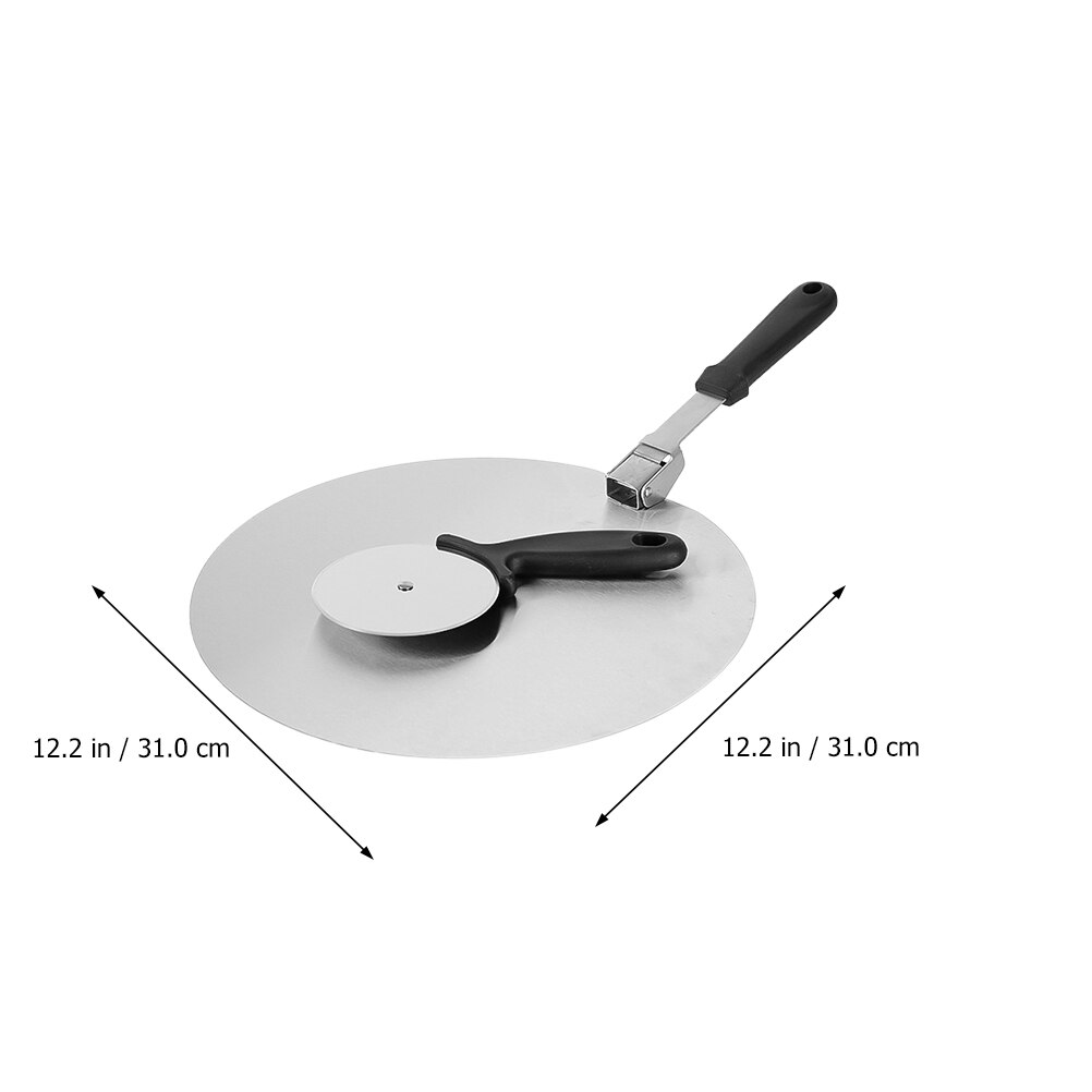 1 Set Pizza Cutter Spatula Stainless Steel Pizza Paddle Pizza Shovel Foldable Round Pizza Cutter Wheel Handheld Pizza Accessory