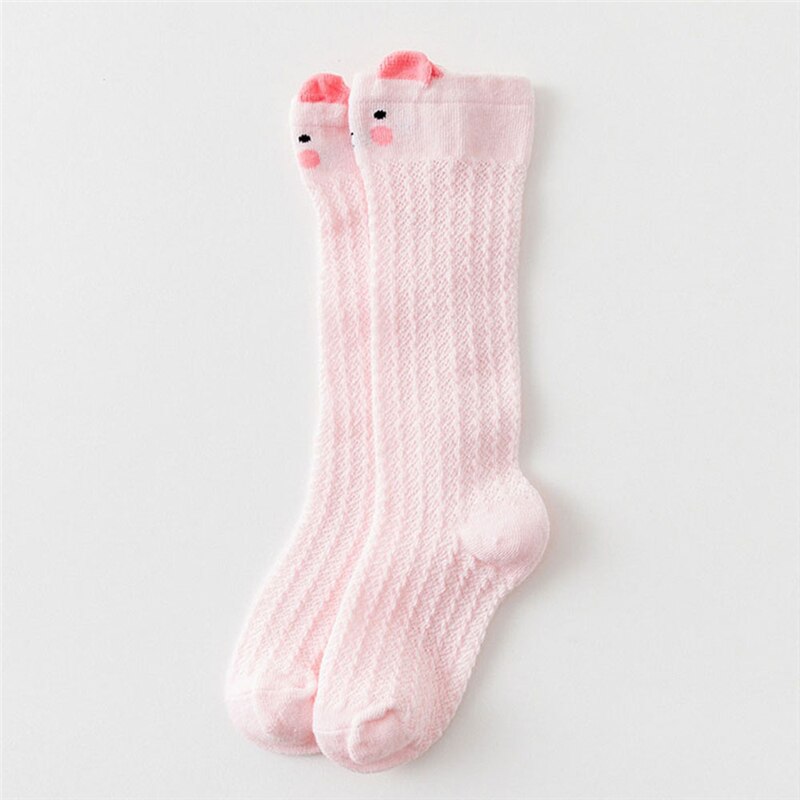 2x Baby Boy Girl Lovely Cotton Socks Cute Cotton Baby Socks Anti-Slip Infant Knee High Socks Newborn Cute Baby Socks