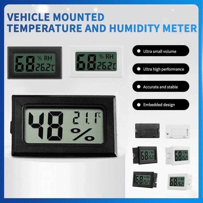 Mini Digital Humidity Meter Thermometer Hygrometer Sensor Car/Home LCD Temperature Monitoring Display Temperature Sensor
