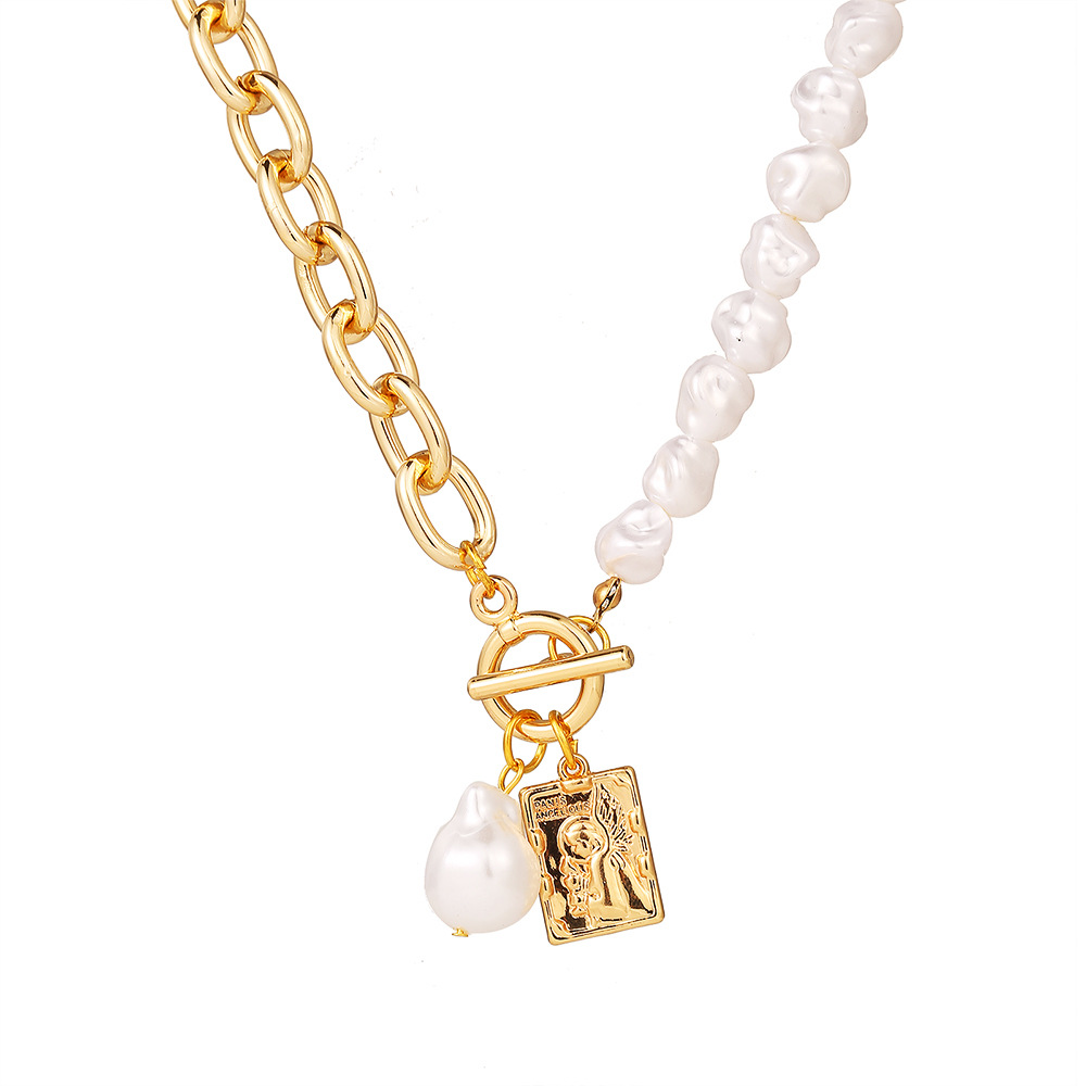 DIEZI Vintage Simple Imitation Pearl Short Collar Necklace Statement Choker Necklaces For Women Jewelry: gold