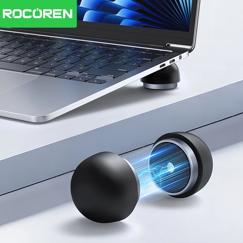 Rocoren Laptopstandaard Notebookaccessoires Laptop Paddestoelhouder Magnetische Mini Cooler Stand voor Macbook Pro Air Steunbeugel