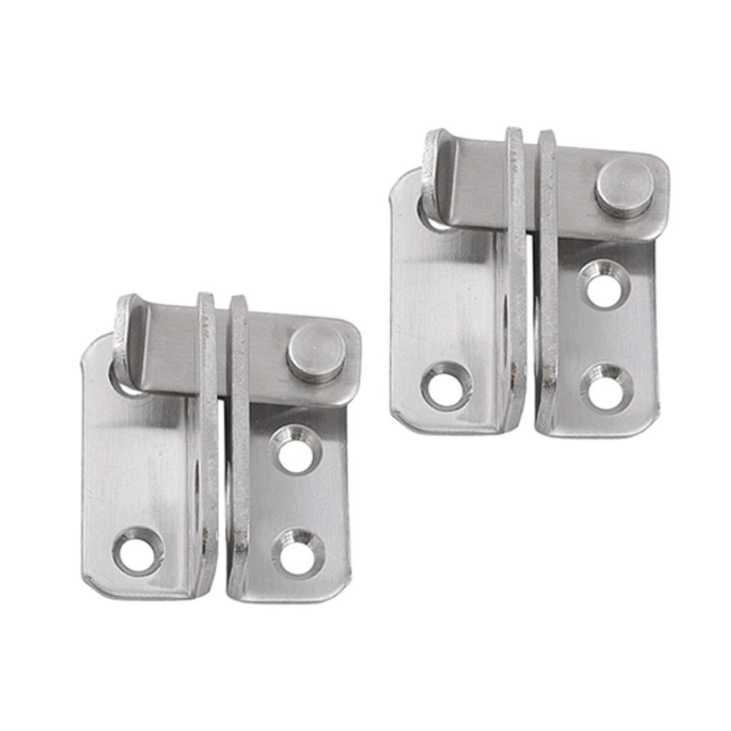 2pcs Stainless Steel Staple Hasp Door Latch Cabinet Gate Door Latches Security Lock Rustproof Hardware Right Open