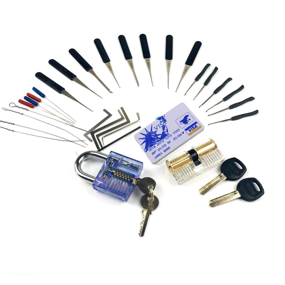 6 in 1/5 in 1Lock Picking Practice Set for Beginner,Locksmith Tools Set,2pcs Locks with Tension Tools,Broken Remove Tools: 6D