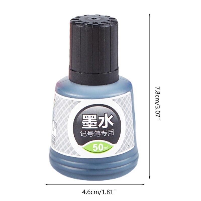 Botella de tinta para pizarra blanca, bolígrafo de pizarra negra, roja y azul, marcador Tinte, 50ML, No tóxico, MOB, 1 botella