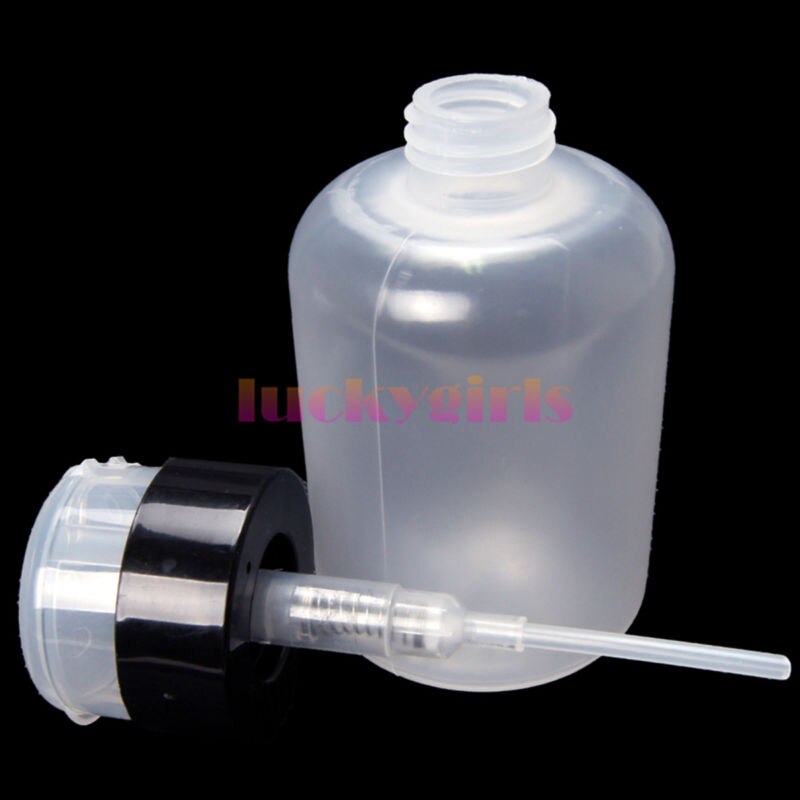 210 Ml Lege Clear Pomp Dispenser Fles Voor Aceton Polish Remover Alcohol Liquid Olie Nail Art Beauty Tool Apparatuur