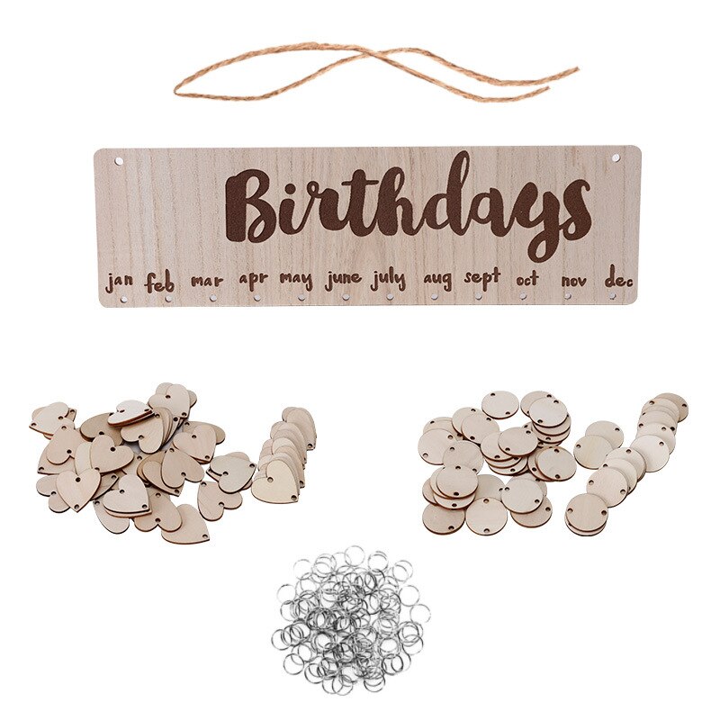 Holz kalender geburtstag Party dekoration anhänger manuell hängen handeln handwerk: F