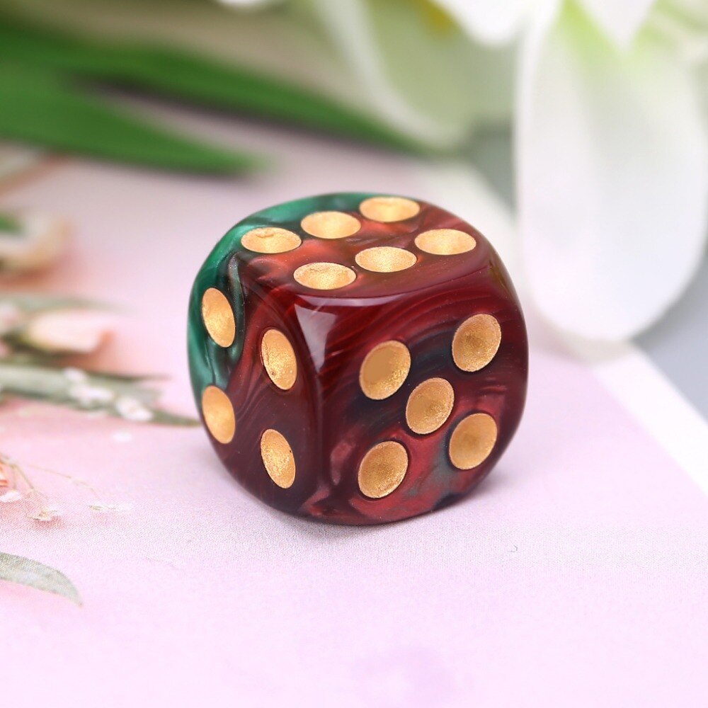 10 pçs 16mm resina dados d6 vermelho verde ouro pontos bordas redondas ktv barra discoteca entretenimento ferramentas adulto brinquedos au20 19 dropship