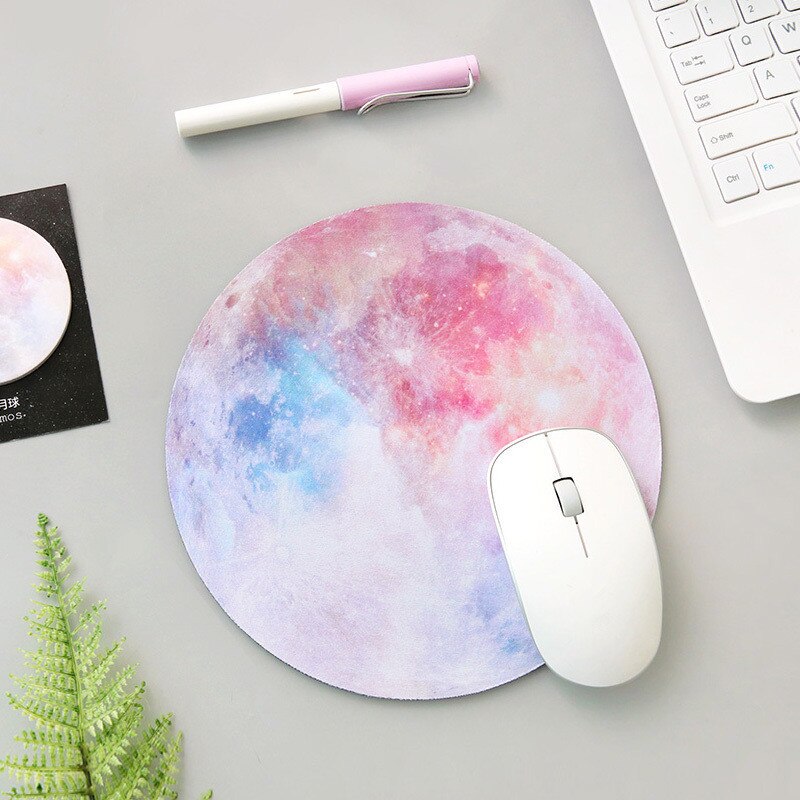 Round Celestial Mouse Pad Soft Mat For Game Computer Cap Desk Mat Pads Non-Slip Rubber Waterproof Office Marble Mouse Pad