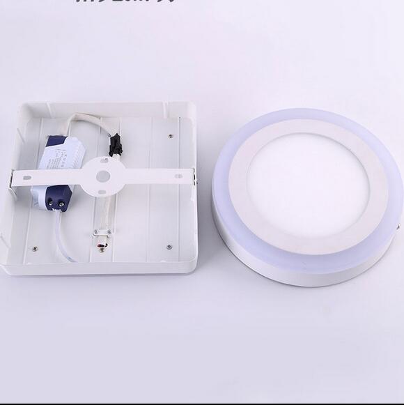 6 W 9 W 16 W 24 W Blauw + Wit Ronde/Vierkante Geen Cut Dubbele Kleur LED Panel licht Opbouw Downlight Led plafondlamp