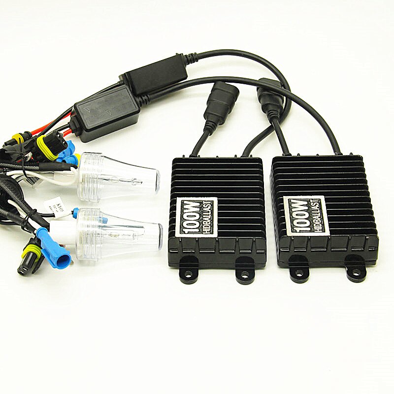 1 set 100w xenon  h7 h1 h11 bilstrålkastare  h8 h9 h10 9005 hb3 9006 hb4 dolda xenon kit 4300k 6000k 8000k glödlampor