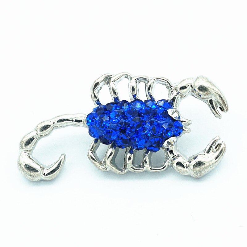 beauty Rhinestone&Clay manual colorful Scorpion 18MM snap buttons fit snap bracelet snap jewelry KZ2141: D