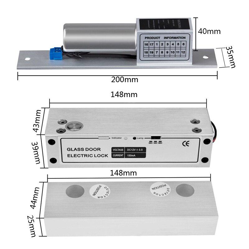 RFID Door Access Control System Kit Access Controller Keypad access + Power Supply + Electric Magnetic Lock Bolt Strike Locks