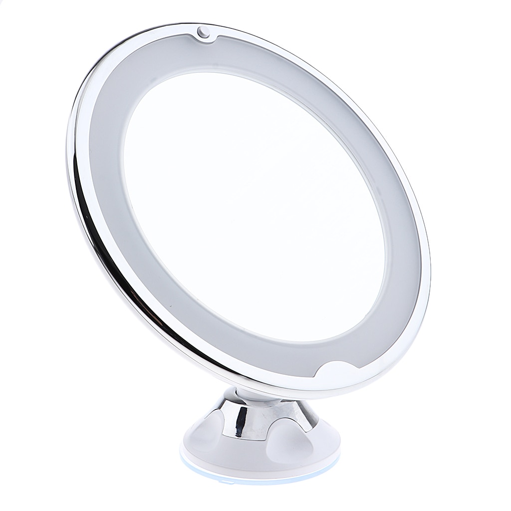 360° Swivel Wall Suction 7X Magnified LED Bathroom Makeup Mirror with Lights