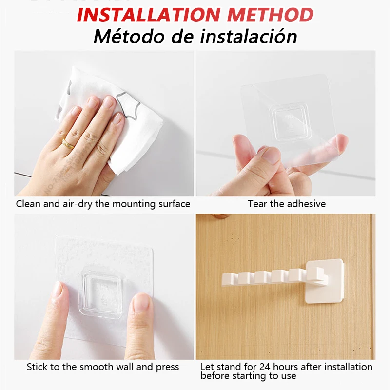 Capsorganisator for oppheng av hattehenger med , 6 kroker, sterk selvklebende støtte for capser, multifunksjonelt hattebøylestativ for veggbevaring av capser