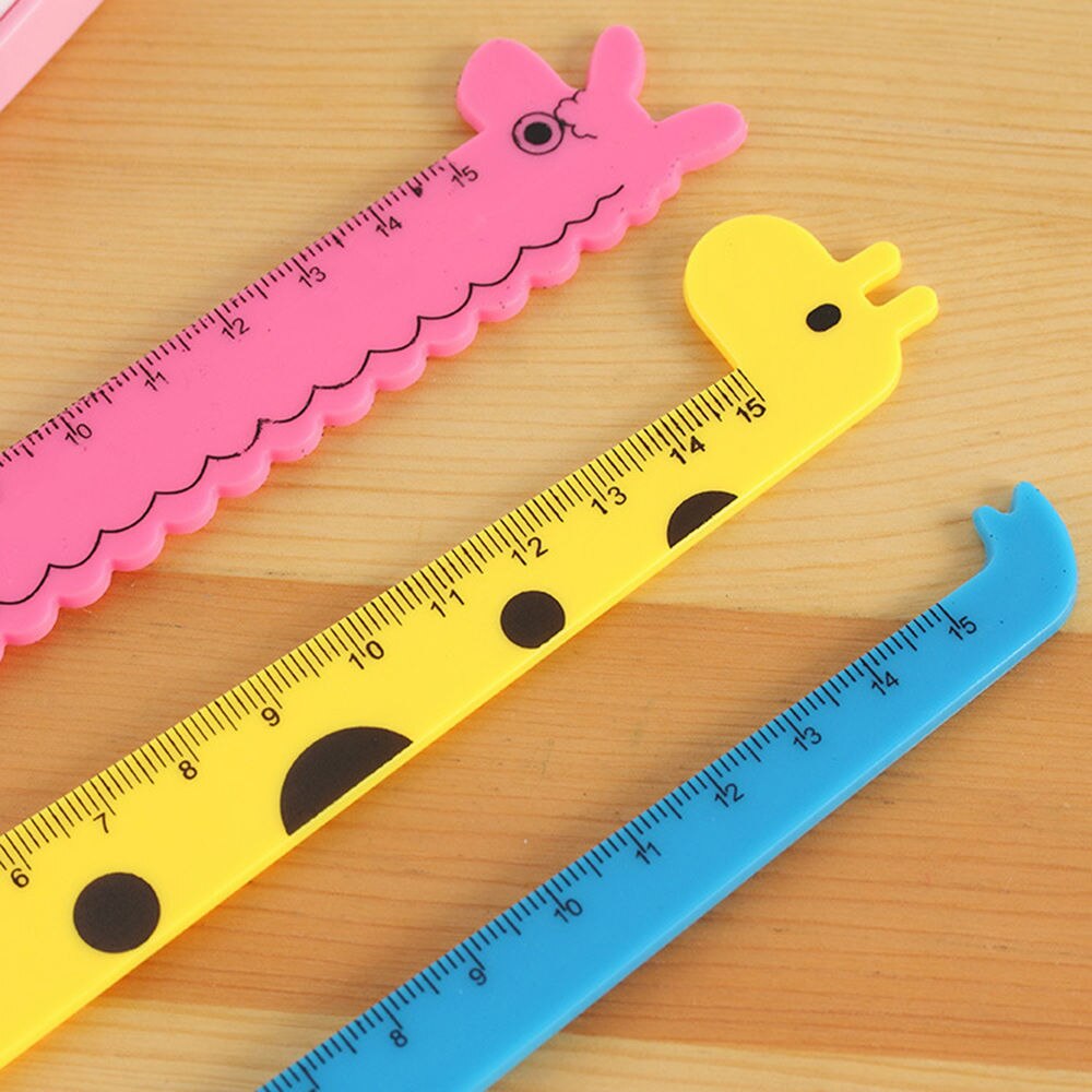 4PCS/Set Cartoon Giraffe Ruler Straight Ruler / Triangular Ruler / Protractor Junior School Stationery For Kids