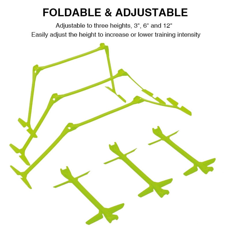 5pcs Pack Portable Sports Training Agility Hurdles Soccer Football Plyometric Speed Hurdles Foldable Collapsible Hurdle