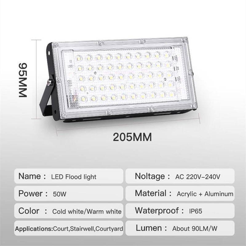 Led Spot Light 220V High Power 50W Spotlight Waterproof Led Spotlights for Garage Factory Warehouse Outdoor Lighting focos led