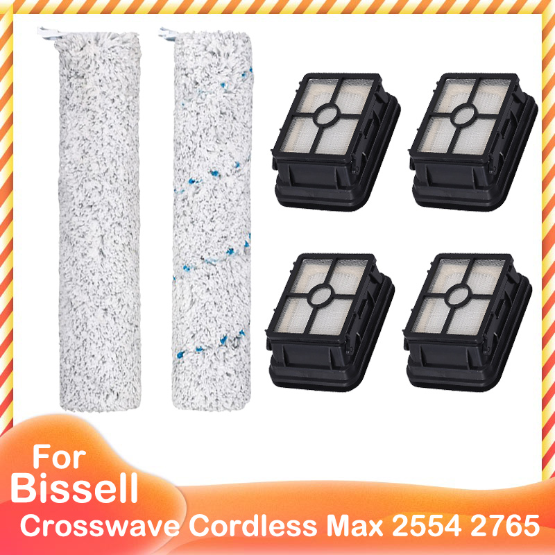 Main Brush HEPA Filter For Bissell Crosswave Cordless Max 2554 2554A 2590 2596 2596B 2596M 2765 2765F 2765Z 2765E 2765N 2767Z: Navy Blue