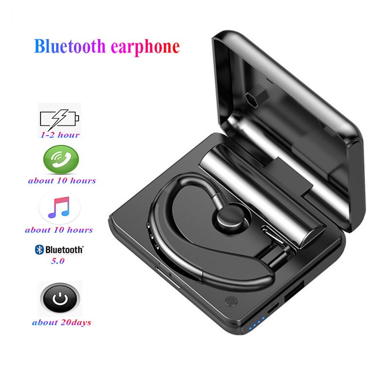 latest TWS Bluetooth 5.0 wireless headset stereo ear hook sports headset business driving hands-free headset with microphon