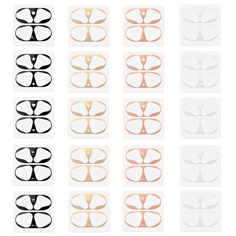 Etiqueta protectora de polvo de Metal para Airpods 2 1 pegatina protectora de piel para auriculares Airpods de Apple