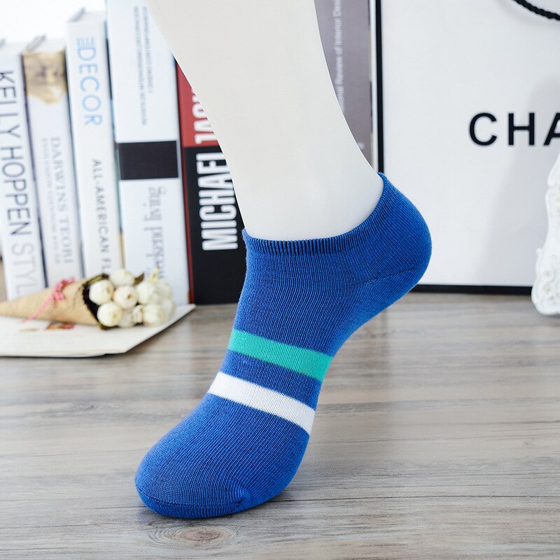 1 Pair Men Sports Socks Casual Boat Low Cut Ankle Socks Boy Summer Patchwork Short Boat Socks For Male Footwear D0367