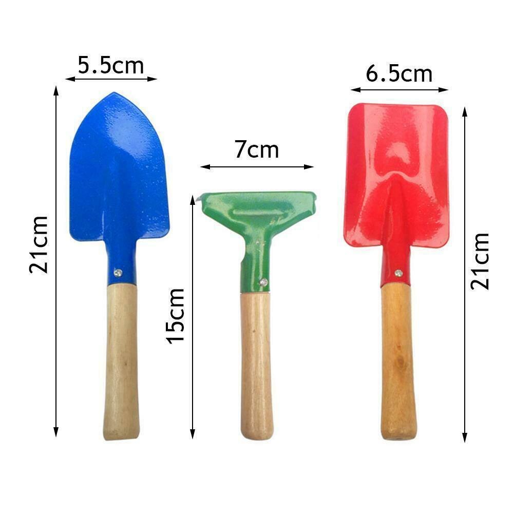 Pala de hierro de madera para niños, juguete de playa para jugar en la arena, para niños, 3 unids/lote