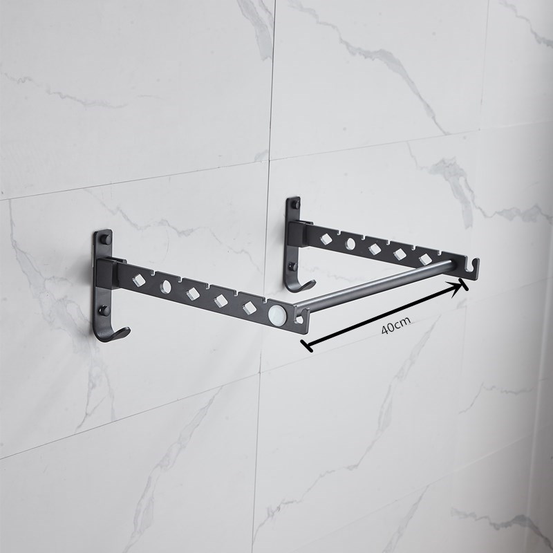 Bathroom Folding Home Laundry Adjustable Drying Rack Retractable Balcony Tool Punch Free Multifunction Clothes Hanger Indoor: A-1 40CM