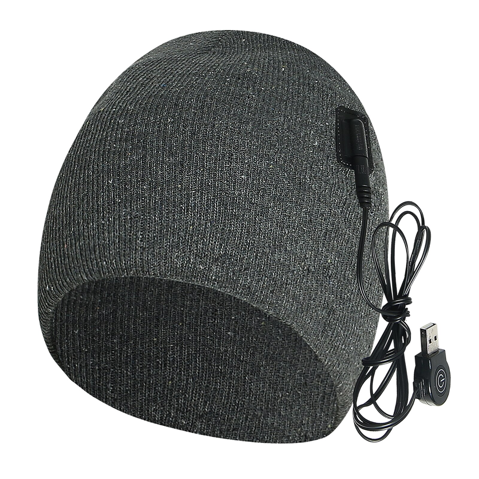 Bonnet chauffant en tricot pour l'hiver, pour Sports de plein air, Ski, USB, électrique, infrarouge lointain, cyclisme, randonnée, alpinisme: GRIS
