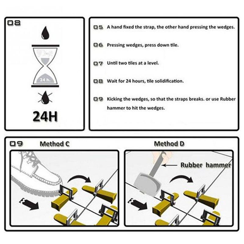 100/bag Tile Leveling System 50 Clips+50 Wedges Tile Leveler Spacers