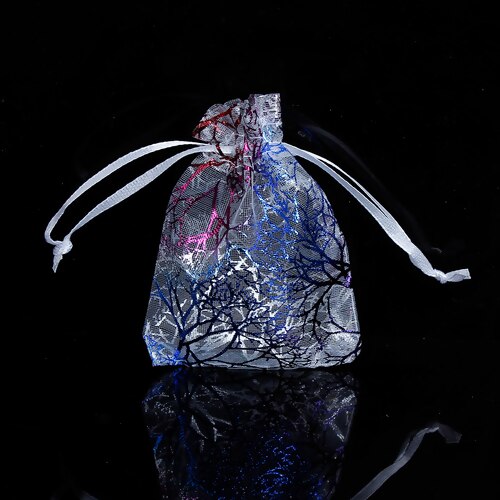 20 Pcs Vlinder Organza Tassen & Zakjes W/Draw String 7X9Cm Wit Voor Verpakking Sieraden Kralen huwelijksgeschenken