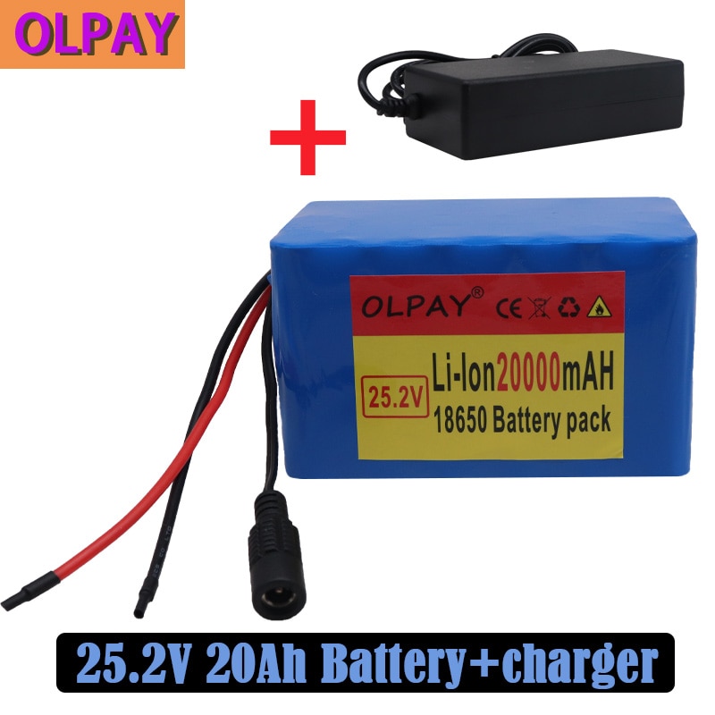 6s4p 24V 20Ah 18650 Batterij Lithium Batterij 25.2V 20000Mah Elektrische Fiets Bromfiets/Elektrische/Li ion Batterij Pack Met + Lader