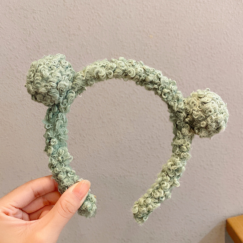 Nuevas niñas lindas orejas de oso aros de pelo de felpa para niñas niños encantadoras diademas diadema niños accesorios para el cabello de de invierno: Morado