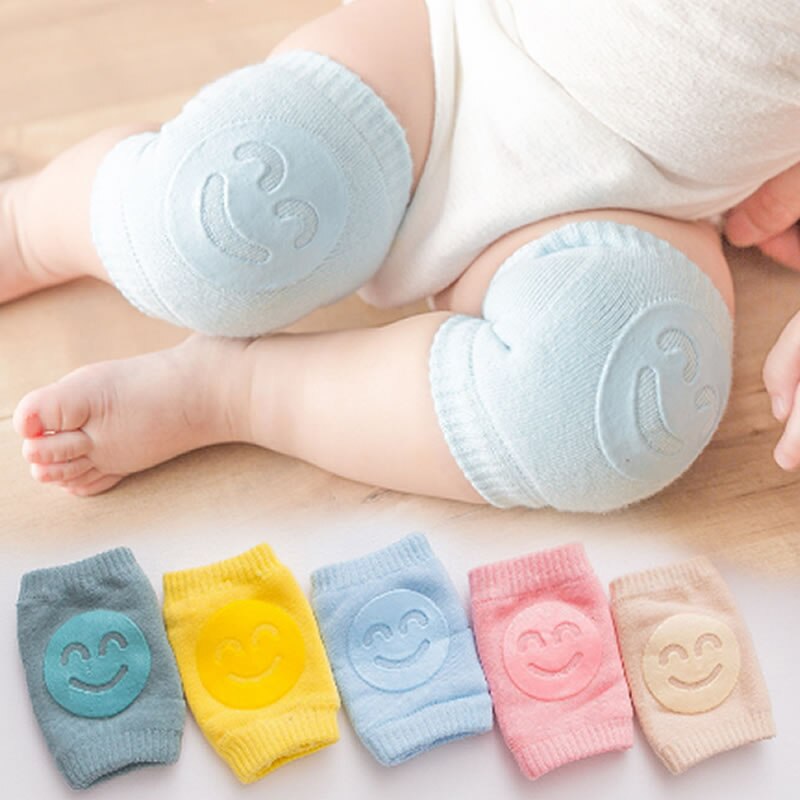 sommer Frottee Baby Strümpfe Ellenbogen Pad Kleinkind Krabbeln Knie Pad Baby Art Knie Pad Smiley Gesicht Kniepolster Bein wärmer