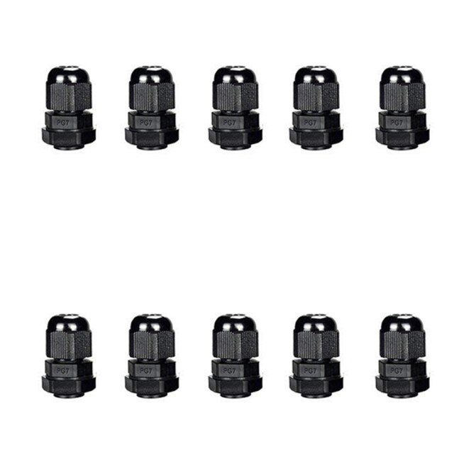10pcs Seal Nylon Cable Gland Kit Outdoor Waterproof Ip68 Cable Gland Joints Adjustable Locknut Electrical Equipment Accessories: PG7