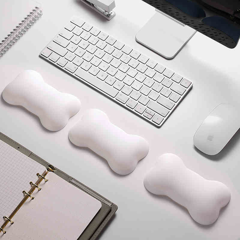 Alfombrilla de ratón bonita, soporte para reposamuñecas, alfombrilla de ratón ergonómica de silicona antideslizante para suministros de oficina, accesorios de decoración de escritorio: Azul marino