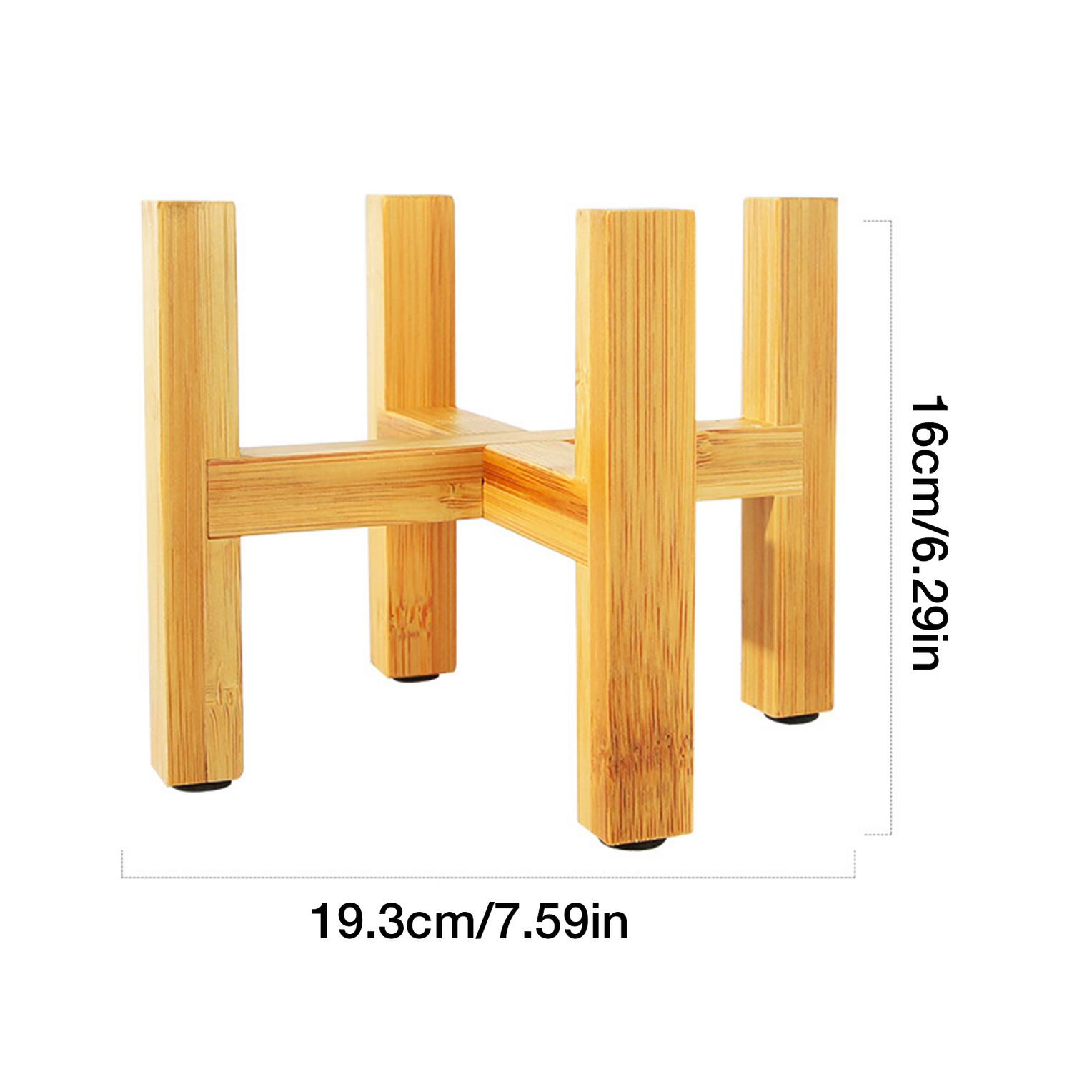 Soporte de madera para plantas, maceta de flor duradera para decoración del hogar, soporte para flores de cuatro patas, estante de madera, maceta flexible: L