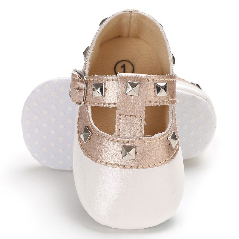 Stil vår nyfödda småbarn spädbarn flickor mjuka sneakers prinsessa pu läder babyskor småbarn söta skor 0-18m