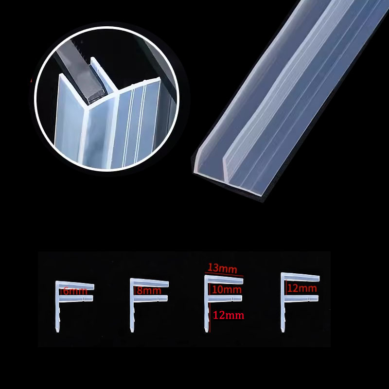 H/F/U-förmige Dichtungsstreifen für Glastüren, Silikon, für Schlecht, Dusche, Zugluftstopper, Büro, Balkon, Tür, Fenster, Dichtungsband: Himmel Blau / 7,5mm