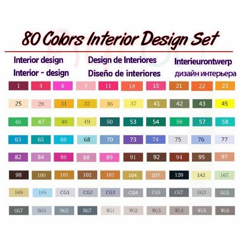 TOUCHNEW 30/40/60/80 Colors Art Markers Alcohol Based Markers Drawing Pen Set Manga Dual Headed Art Sketch Marker Pens: 80 interior design