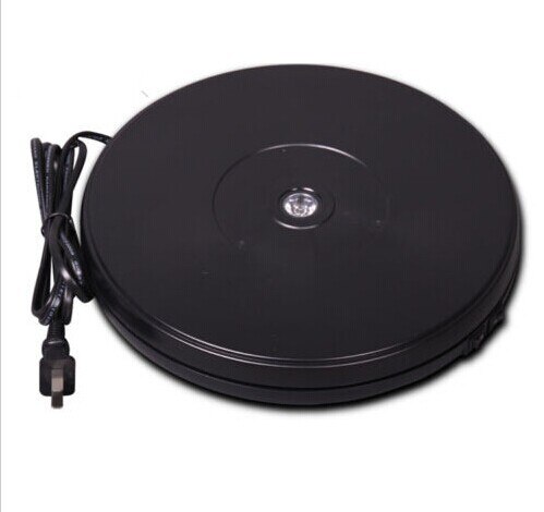 Rotating Display Stand Electronic Turntable Holder 10 inches in diameter Black Color
