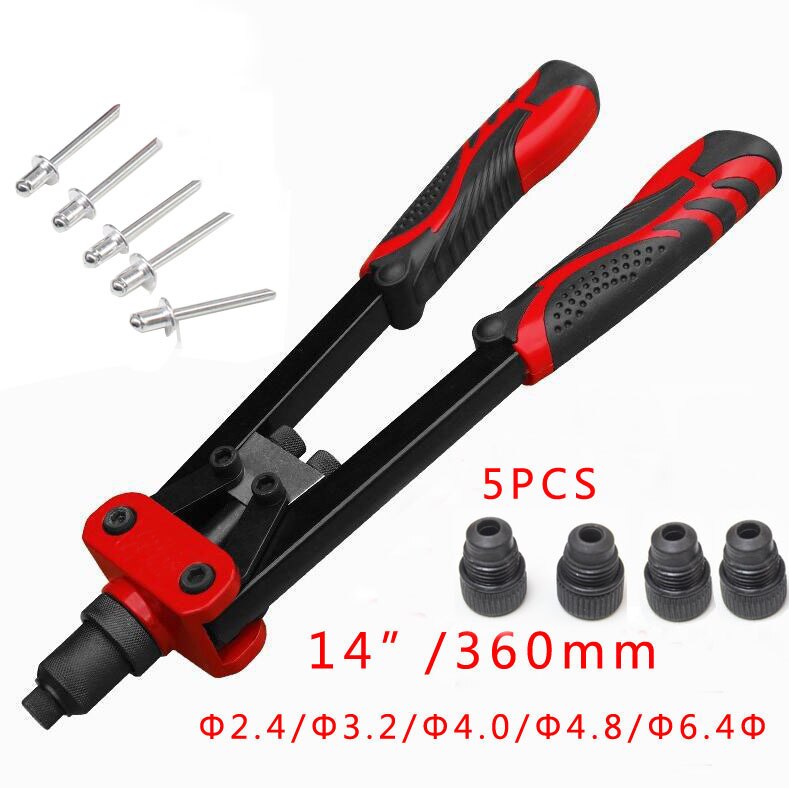 Swpeet 120 pezzi Rivet Nut Tool Hand Rivet Dadi Rivet Tool con 8 pezzi SAE e Metric Mandrels M3, M4, M5, M6, 1/4-20, 10-24, 8-32, 6-32 e 7 misure miste, zincato, dado