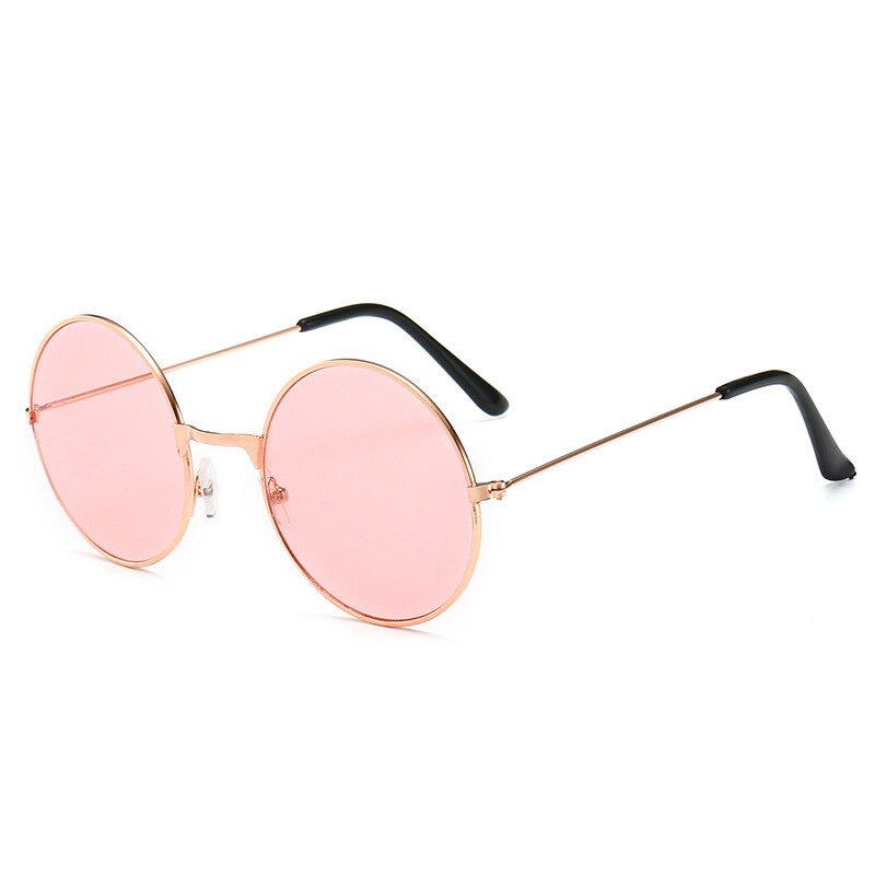9 Kleuren Auto Retro Vintage Zonnebril Ronde Metalen Zonnebril Mannen Vrouwen Mode Bril Driver Bril: Pink