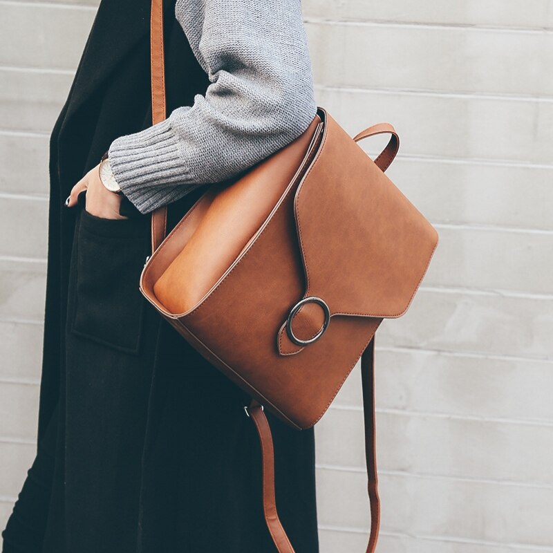 Frauen Rucksack PU Leder retro Weiblichen beutel schulranzen Teenager Mädchen Reise bücher Rucksack Schulter Taschen