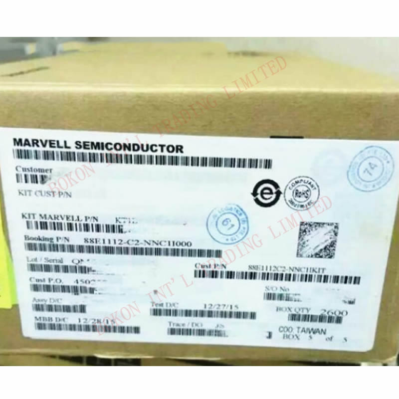 88E1112-C2-NNC1I000 QFN 64 ALASKATM ULTRA PHY WITH DUAL SERDES 88E1112-NNC1 Integrated 10/100/1000 Gigabit Ethernet Transceiver