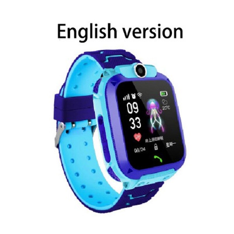 Kinderen Telefoon Horloge Intelligente Foto Waterdicht Horloge Sos Voor Hulp Elektronische Hek Instelling Sim-kaart Kinderen: IP67 Blue