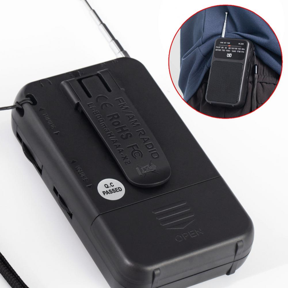 Mini Portable Radio with LED Flashlight Stereo Radio Emergency Portable Audio AM/FM Small Radio